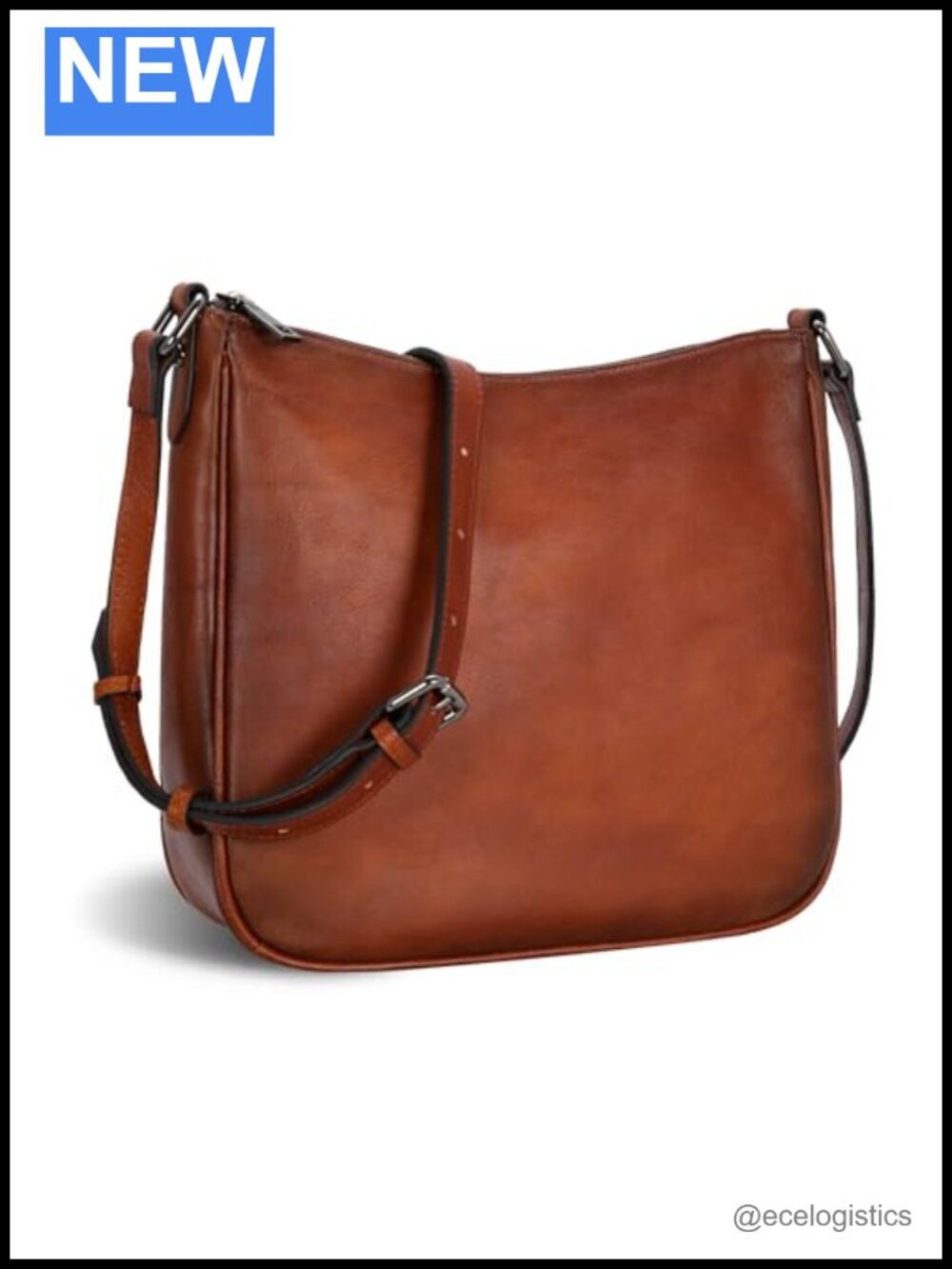 Genuine Leather Hobo Crossbody Handbag Adjustable Shoulder Strap